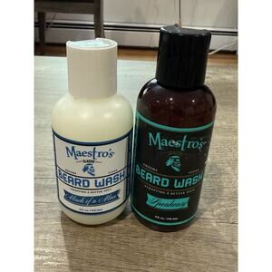 NEW 2 Pk Maestro's Classic Beard Wash Mark Of A Man BLEND 4oz & Speakeasy 4oz
